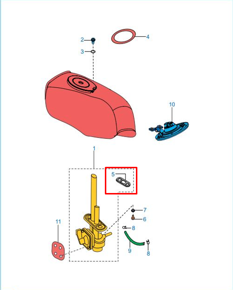 Empaque llave de gasolina boxer ug 100 - pulsar ug 180 BAJAJ original