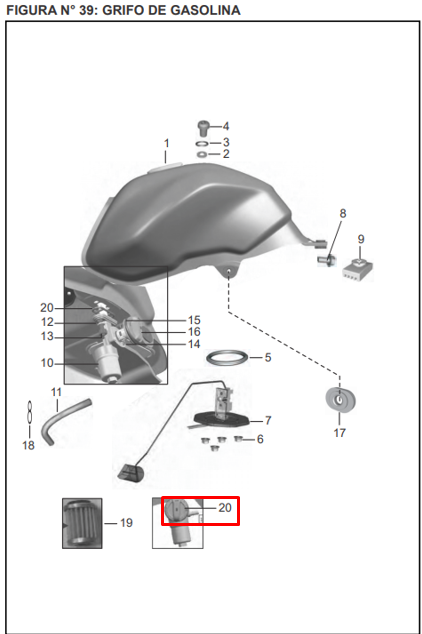 Empaque llave de gasolina boxer ug 100 - pulsar ug 180 BAJAJ original