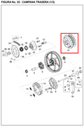 Campana Trasera Wind 125 - Boxer Bm 100 Bajaj Original