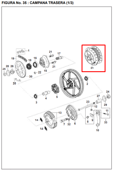 Campana Trasera Wind 125 - Boxer Bm 100 Bajaj Original