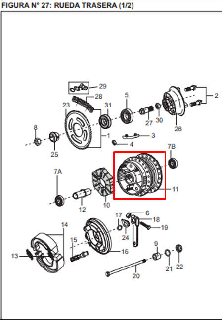 Campana trasera wind 125 - boxer bm 100 BAJAJ original