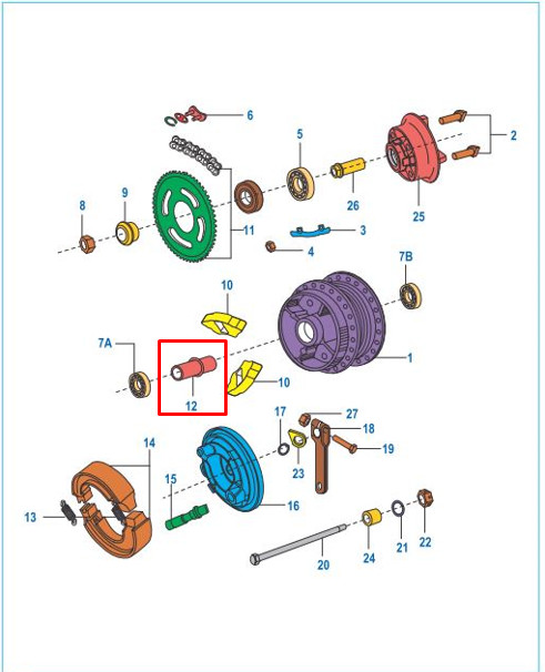 Buje trasero (15x22x57/a27.5) pulsar BAJAJ original