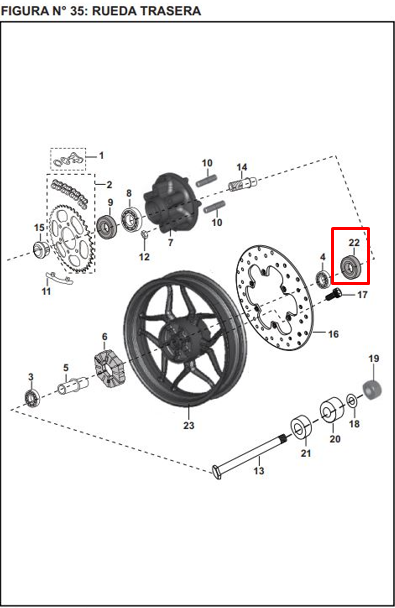 Retenedor porta sprocket (26-42-08) boxer BAJAJ 100 original