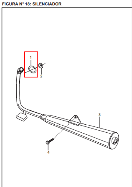 Empaque mofle boxer ct 100 - platino BAJAJ 100 original