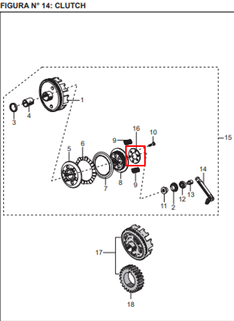 Arandela delantera resorte de clutch boxer 100 - avanti BAJAJ 90 original