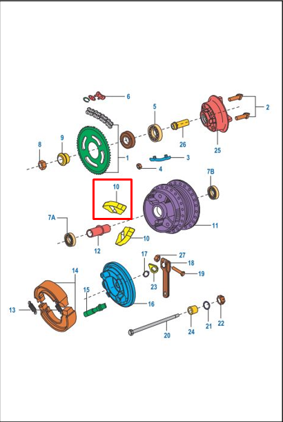 Caucho de sprocket boxer 100 - discover BAJAJ 100 original (por unidad)