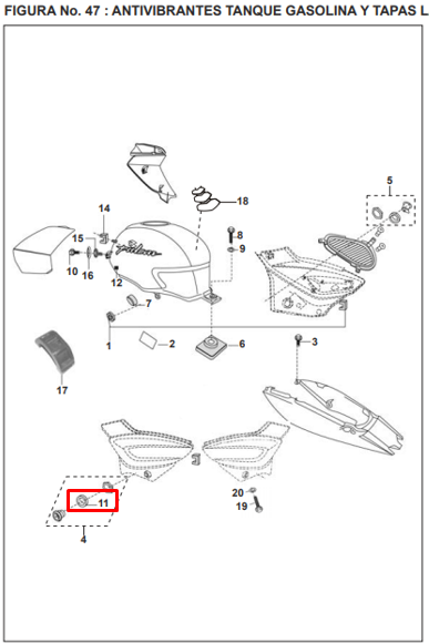 Caucho switche de tapa boxer - platino BAJAJ original