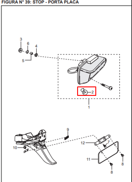 Bombillo de stop (12v-10/5w) boxer BAJAJ 100 original