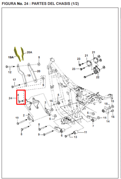 Kit de tornillos para soporto motor pulsar BAJAJ 200 original