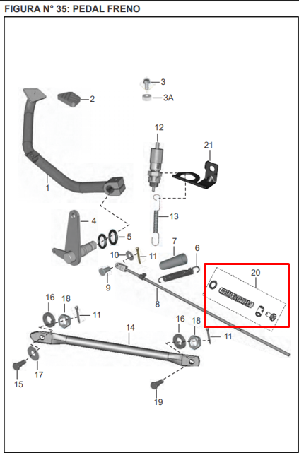 Kit varilla de freno pulsar - discover BAJAJ original