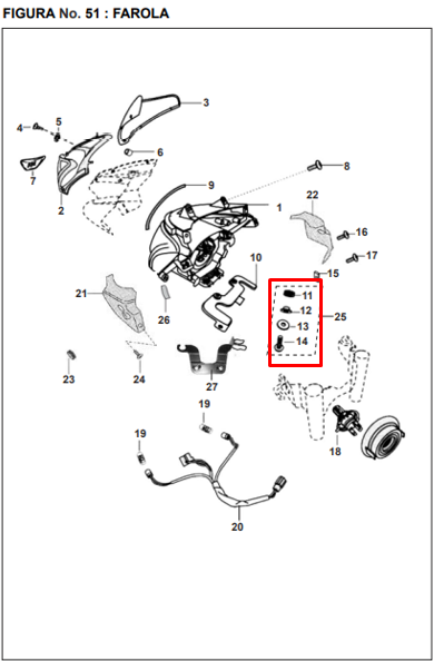 Kit de tornillos para soporte de farola pulsar BAJAJ 180 original