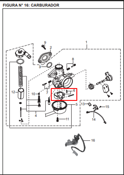 Flotador y aguja de carburtador boxer ct 100 - discover BAJAJ 100 original