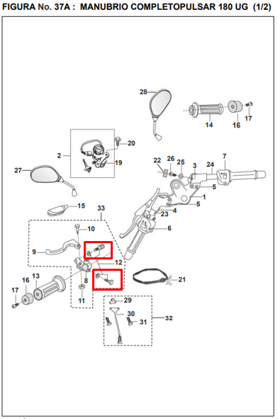 Tensor kit manigueta boxer original BAJAJ