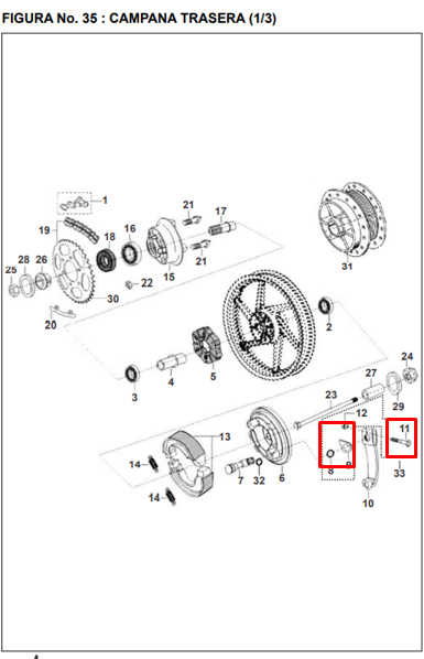 Kit leva freno rr pulsar 200/ug original BAJAJ