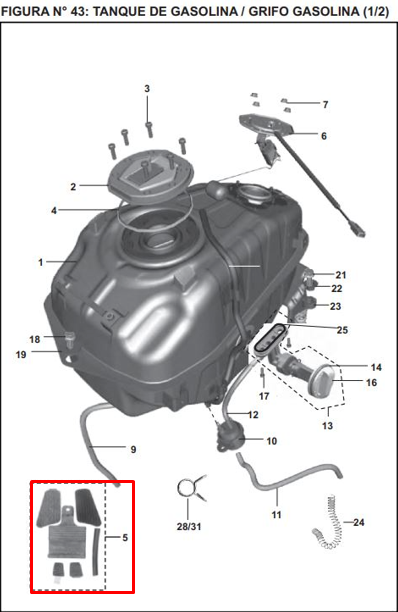 Caucho kit tanque gas ns 200 original BAJAJ