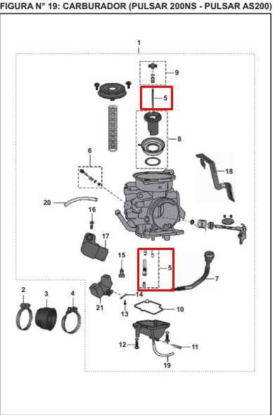 Kit boquereles pulsar ns 200 BAJAJ original