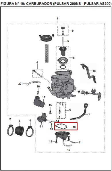 Kit oring pulsar ns 200 BAJAJ original