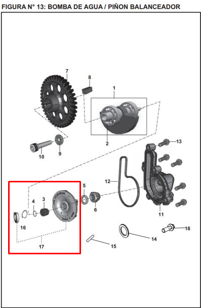 Kit retenedor bomba de aua pulsar ns 200/as BAJAJ original