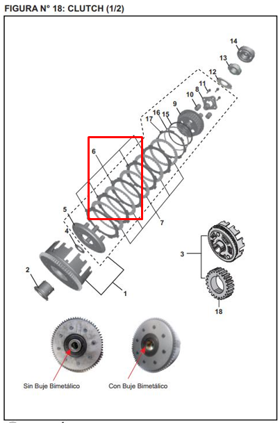 Disco clutch pulsar ns 200 BAJAJ original (unidades 6)