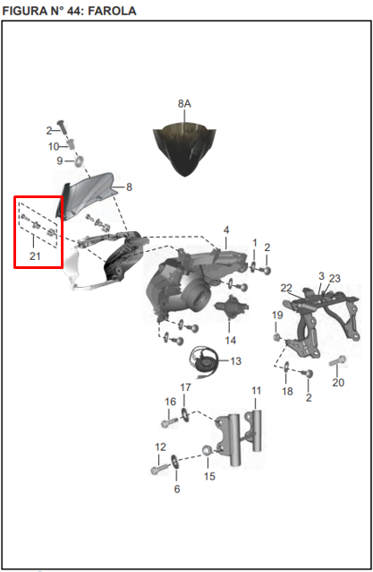 Kit bujes y tornillos de farola discover st 125 BAJAJ original