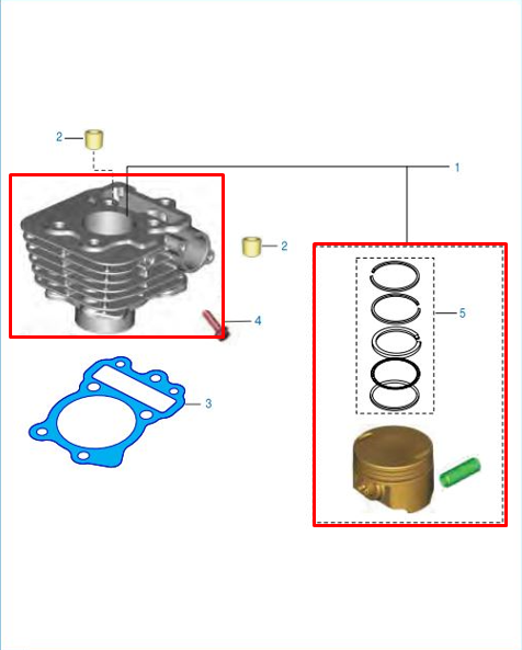 Cilindro platino BAJAJ 110 original (kit)