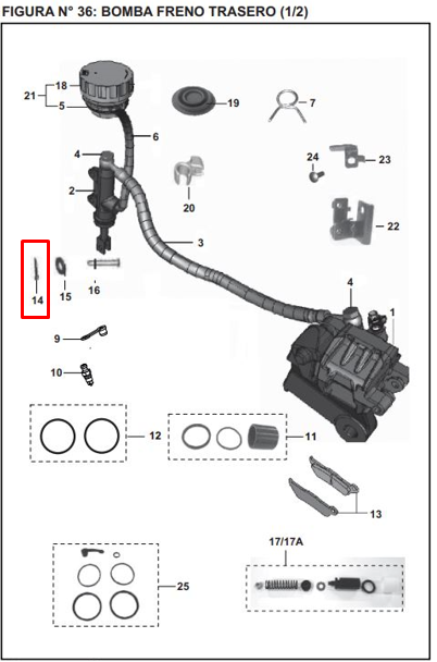 Pin varilla de freno boxer bm 100 - discover BAJAJ original