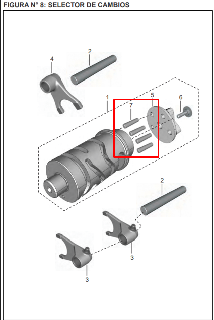 Pin selector de cambios boxer 100/bm 150 - discover BAJAJ 100 original