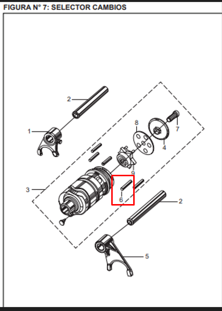 Pin selector de cambios boxer 100/bm 150 - discover BAJAJ 100 original