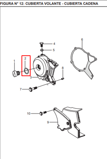 Oring tapon de tapa volante boxer BAJAJ 100 original