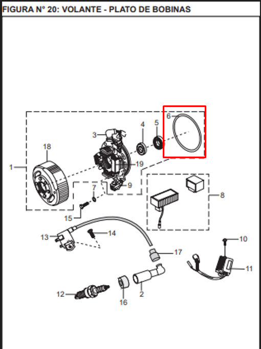 Oring platinoo bobina boxer/caliber BAJAJ original