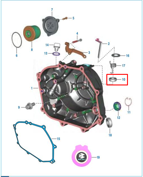 Retenedor leva de clutch (12-20-05.5) boxer BAJAJ 100 original