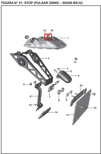 Tornillo de visor 5xdiscover 20 100/125fd BAJAJ original