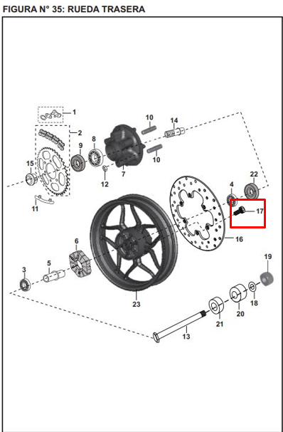 Tornillo de disco freno pulsar ii 180 BAJAJ original