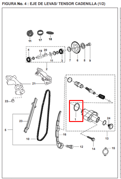 Oring tensor de cadenilla boxer BAJAJ 100 original