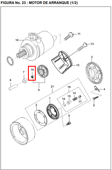 Canastilla (hk10-14-15) pulsar BAJAJ original