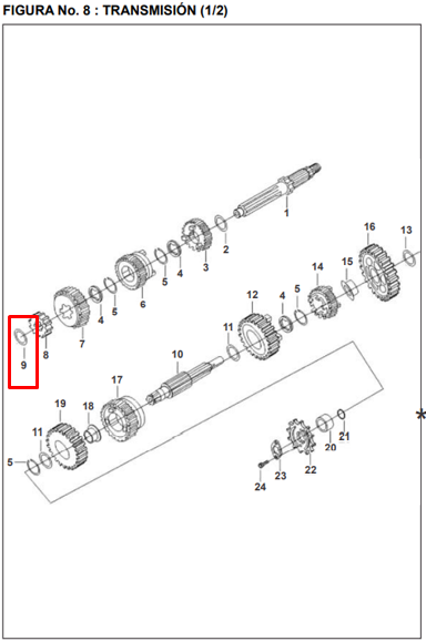 Arandela de caja pulsar BAJAJ 180 original