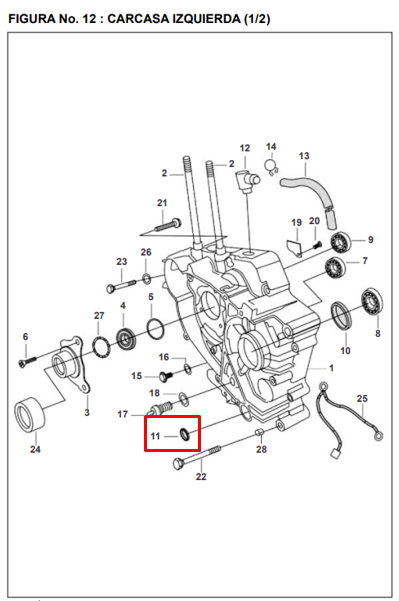 Retenedor eje de cambios (12-22-09) pulsar BAJAJ original