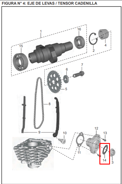Oring tensor de cadenilla pulsar BAJAJ 135 original