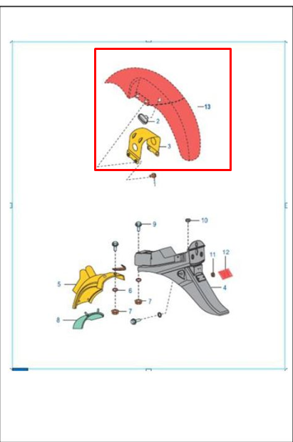 Guardabarros delantero boxer tec 100 - platino BAJAJ 100 original