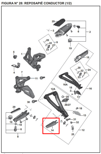 Reposapie pulsar ns 200 bsbajaj 4 original (trasero izquierdo)