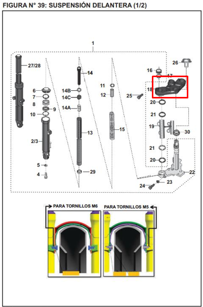 Cabeza espiga pulsar ns 200 original BAJAJ