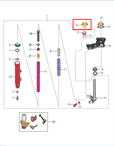 Tornillo telescopio a 10xdiscover 20 100/bajaj 125 original