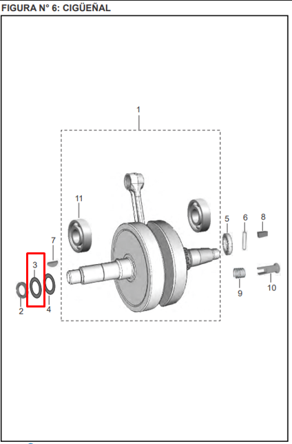 Arandela izquierda de ciguñal boxer 100/bm 150 - discover BAJAJ 100 original