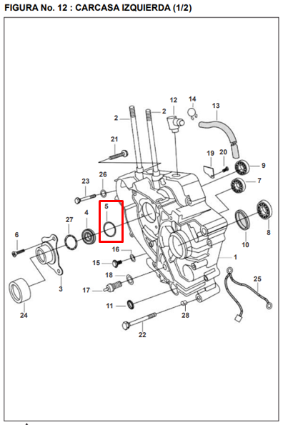 Oring piñon de salida pulsar ug 180/bajaj 220 original