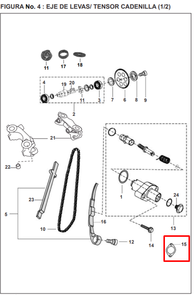Empaque tensor de cadenilla pulsar ug 180/bajaj 200 original