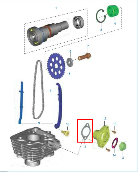 Empaque tensor de cadenilla pulsar ug 180/bajaj 200 original