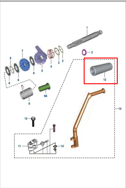 Caucho pedal de crank boxer 100 - discover BAJAJ original