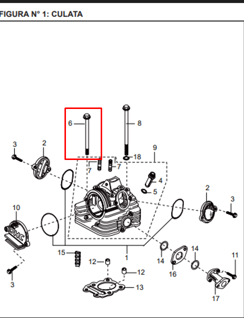 Tornillo de culata 06xboxer 105 BAJAJ 100 original