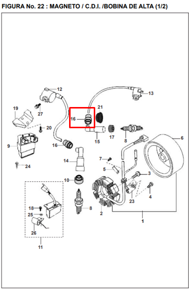 Caucho capuchon bujia pulsar original BAJAJ