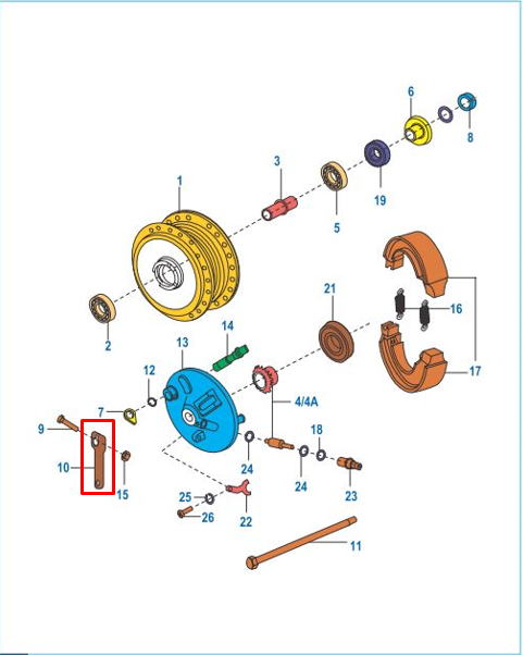 Leva de freno boxer ct 100 - discover 100 - xcd BAJAJ 125 original (delantera)